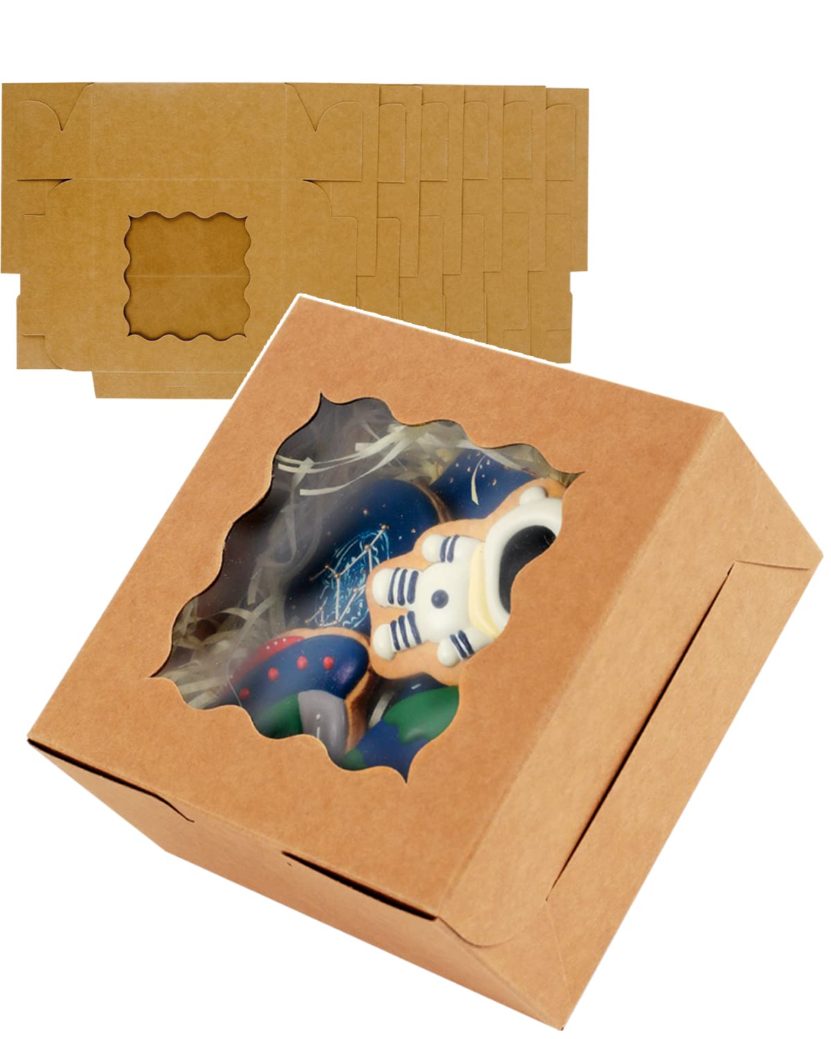 Cookie Boxes With Window, 60packs 6x6x3-Toppalletfly