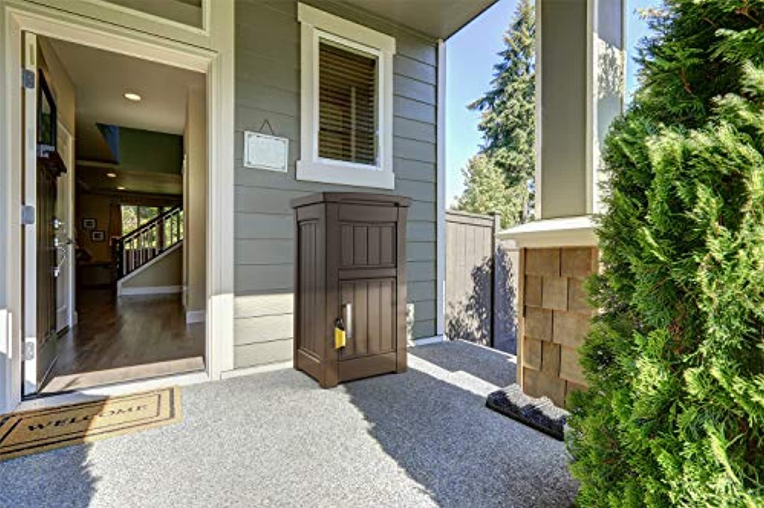 Delivery Box for Porch with Lockable Secure Storage Compartment to Keep Packages Safe-Toppalletfly