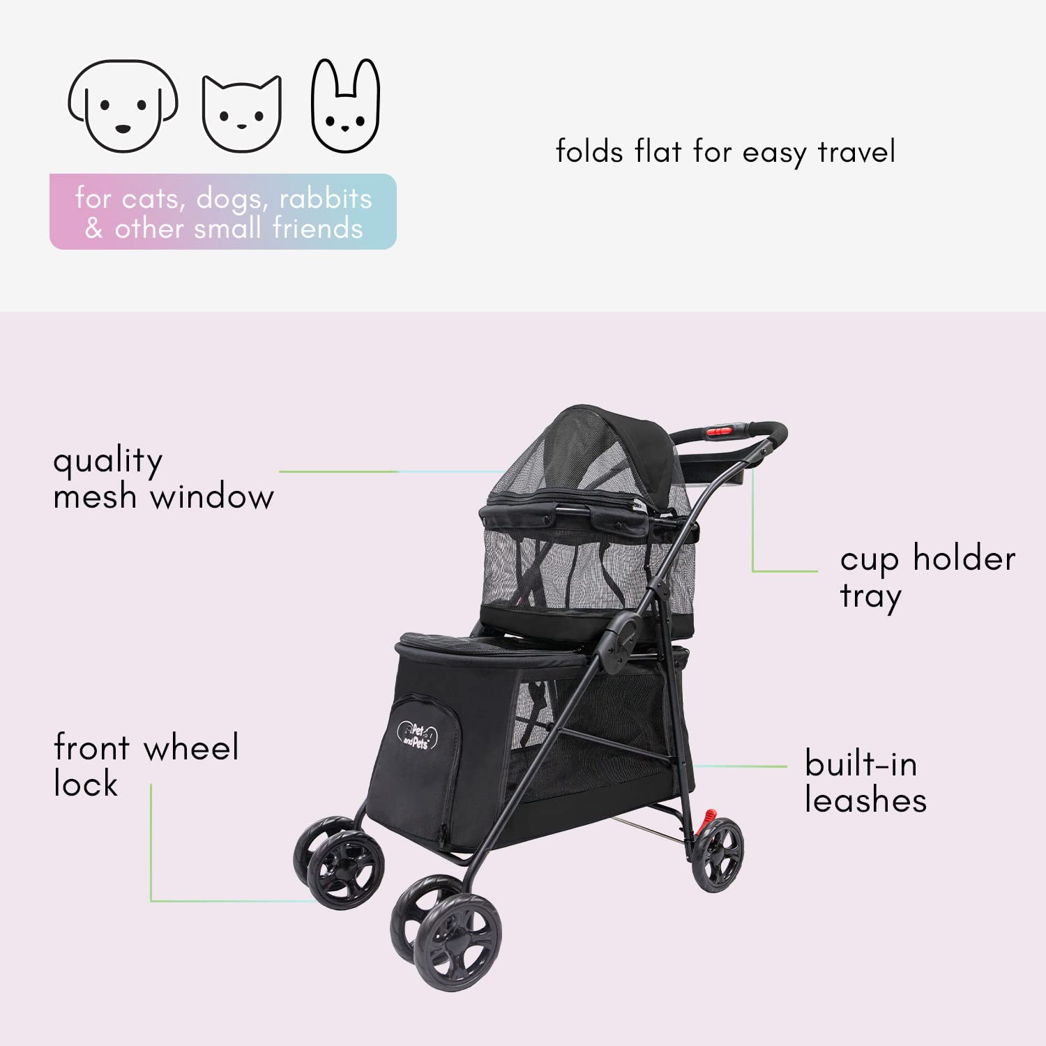 Double Decker Pet Stroller-Toppalletfly