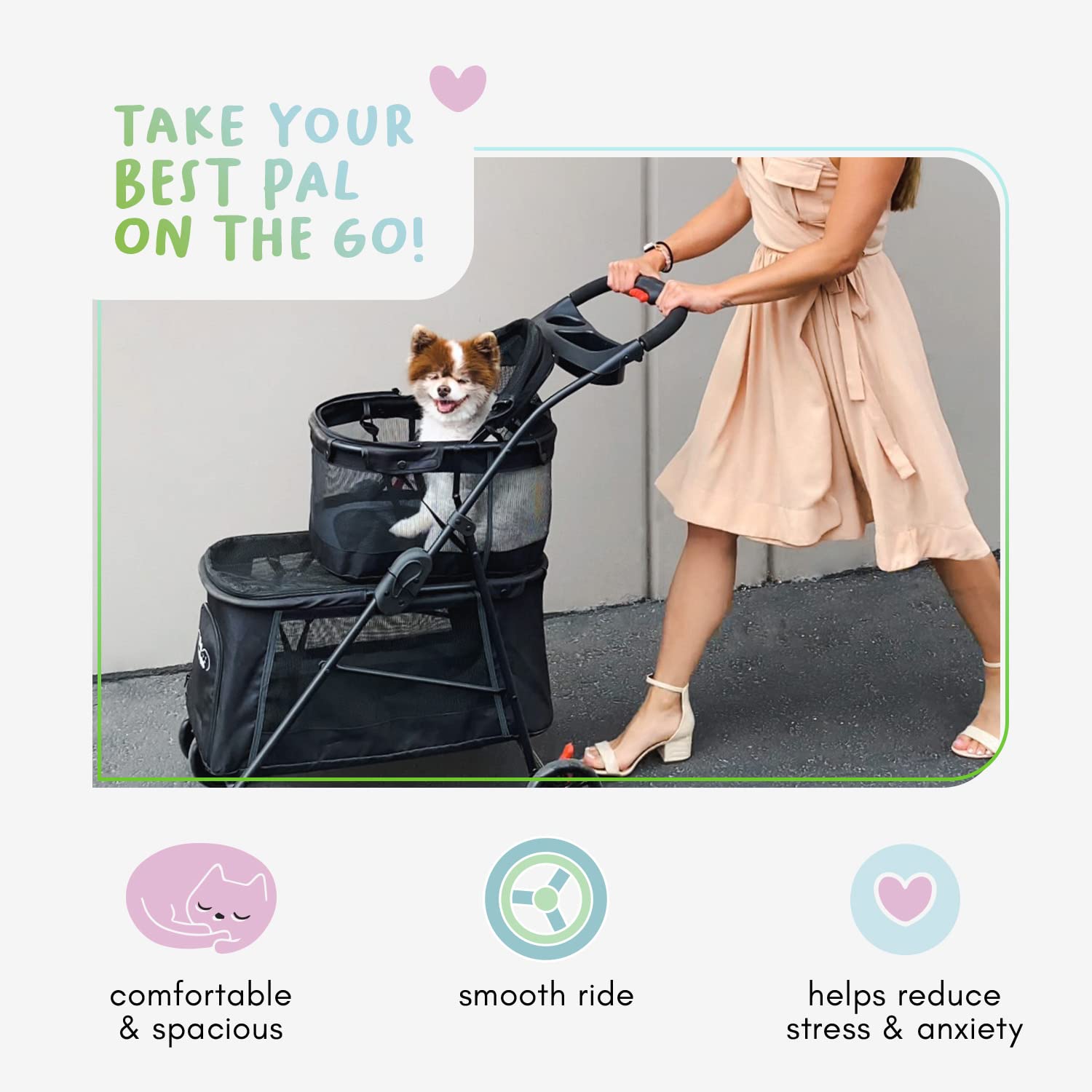 Double Decker Pet Stroller-Toppalletfly