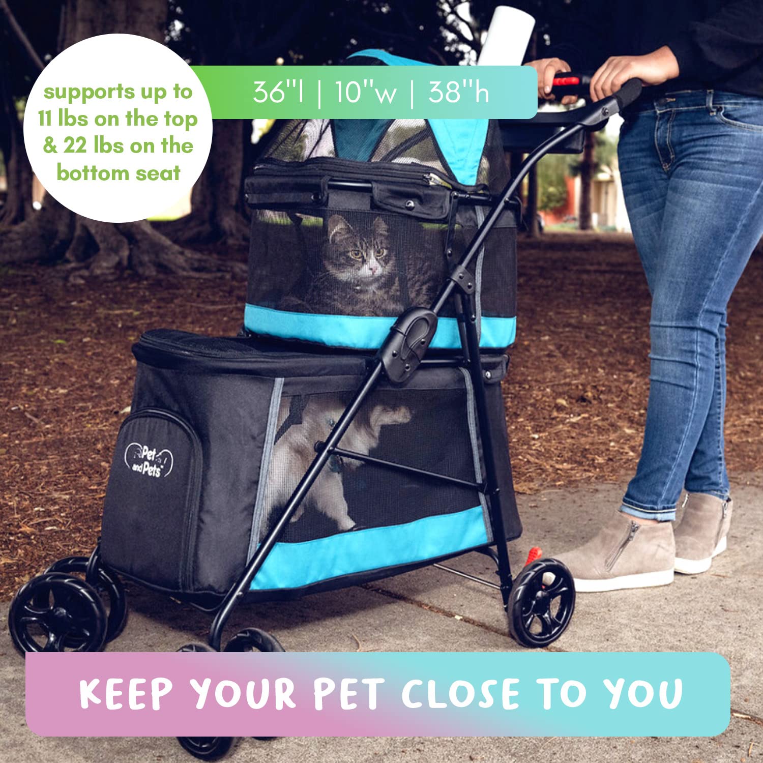 Double Decker Pet Stroller-Toppalletfly