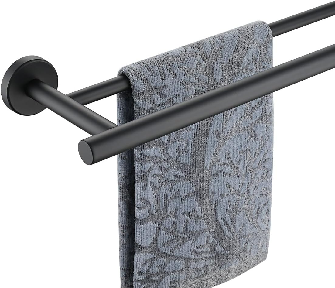 Double Towel Bar, 304 Stainless Steel Thicken 0.8mm Bath Towel Rack for Bathroom, Towel Holder Wall Mount-Toppalletfly