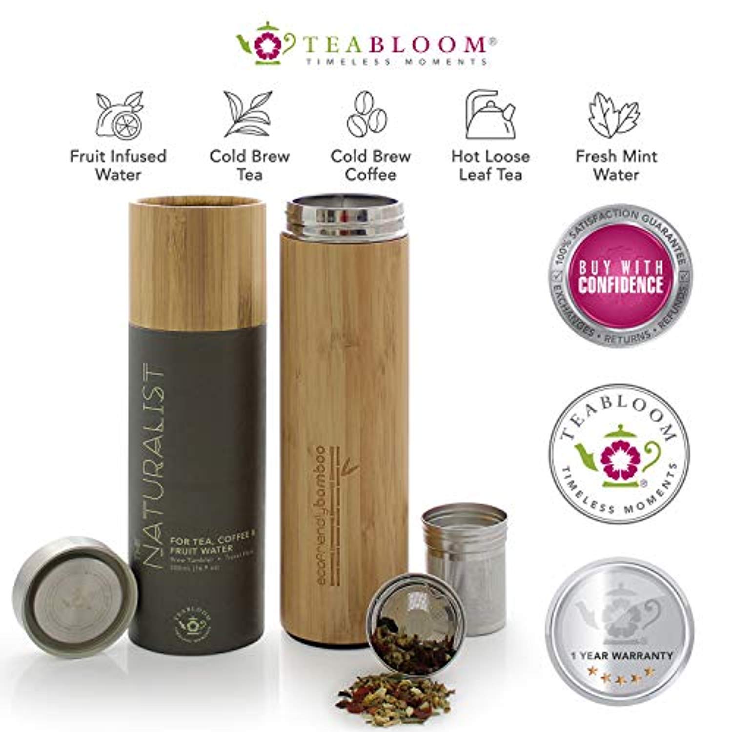 Eco-Friendly Hot and Cold Tea Infuser Travel Tumbler, Large Capacity 17 oz, 500 ml-Toppalletfly