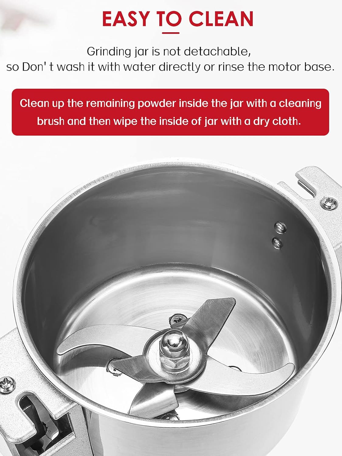 Electric Grain Mill Grinder, Commercial Spice Grinder Stainless Steel-Toppalletfly