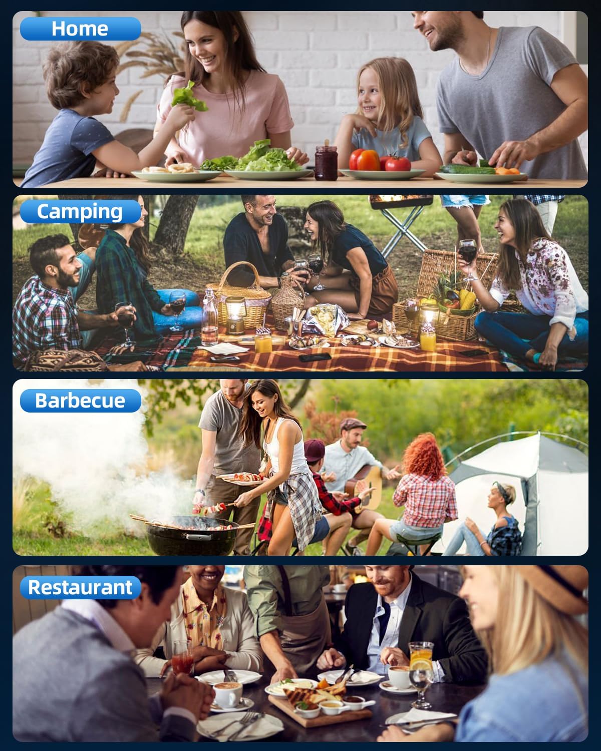 Electric Salt & Pepper Grinder Set, Adjustable Coarseness, LED, One-Hand Use, Stainless Steel 2-Pack-Toppalletfly