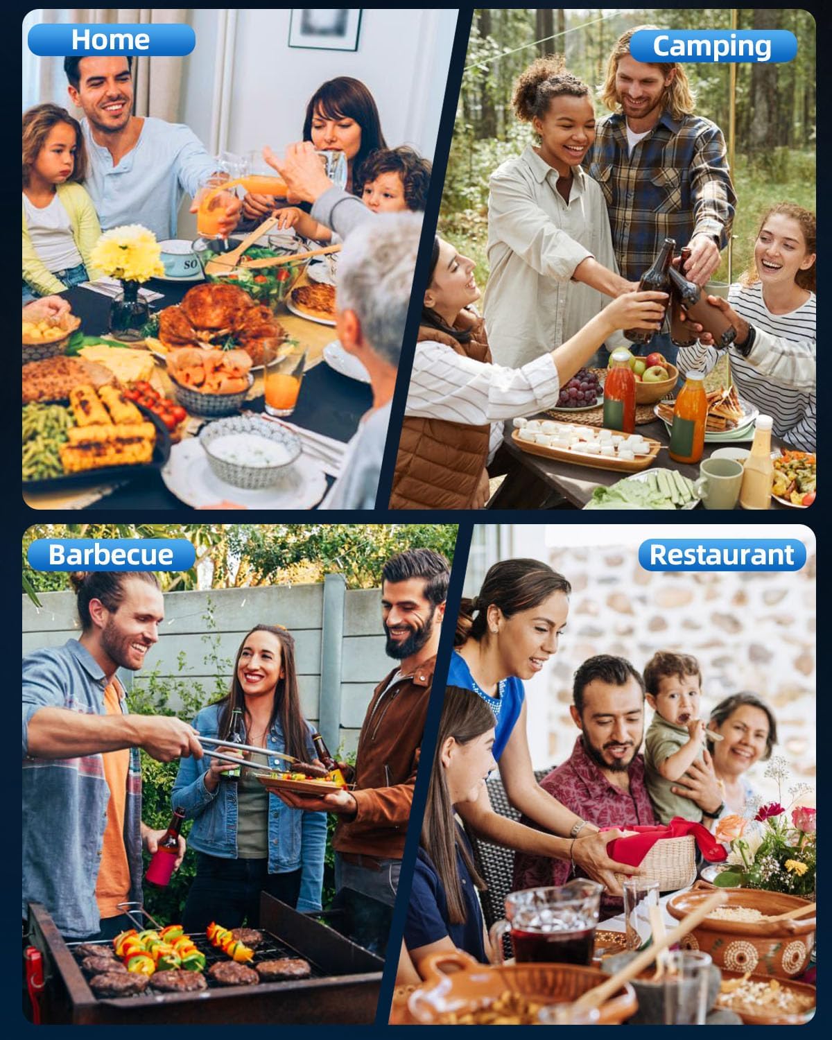 Electric Salt & Pepper Grinder Set, Adjustable Coarseness, LED, One-Hand Use, Stainless Steel 2-Pack-Toppalletfly