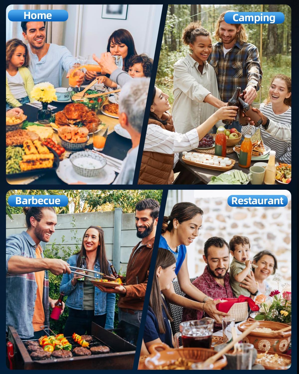 Electric Salt & Pepper Grinder Set, Adjustable Coarseness, LED, One-Hand Use, Stainless Steel 2-Pack-Toppalletfly