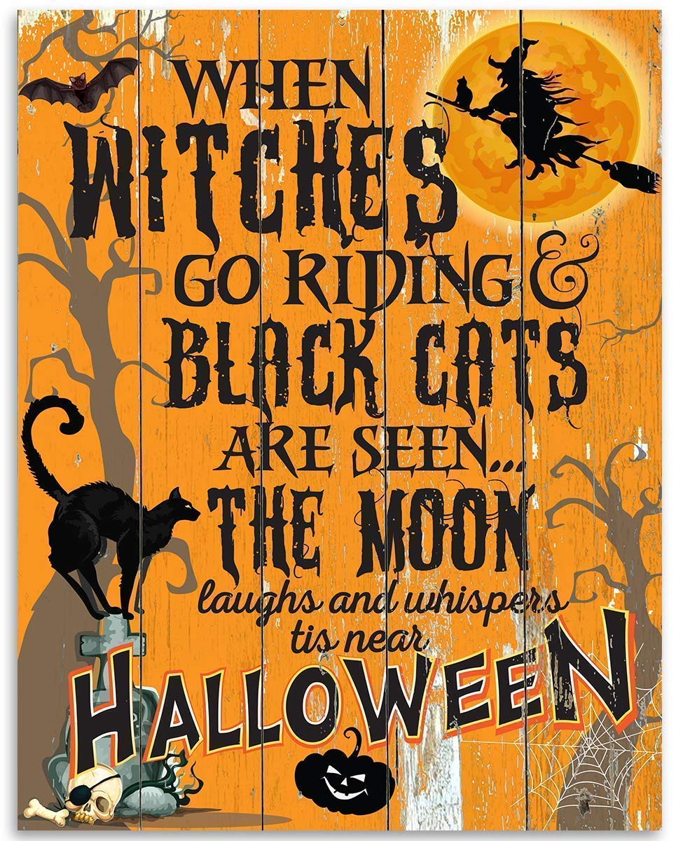 Halloween Unframed Wall Art Print Poster, 11x14, 2 Pcs-Toppalletfly