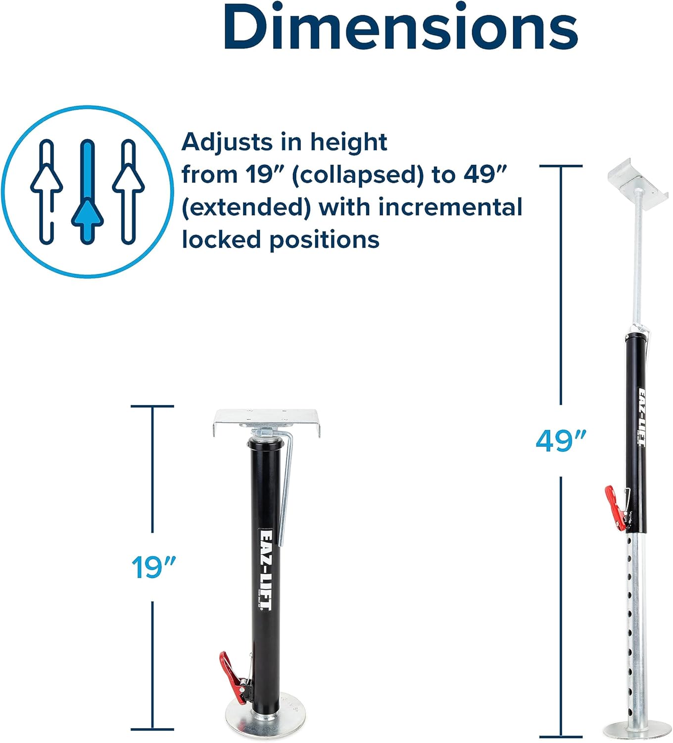 Heavy-Duty RV Slide-Out Supports, Adjustable Steel Jacks 19" to 47" – 5,000lbs Each – Set of 2-Toppalletfly