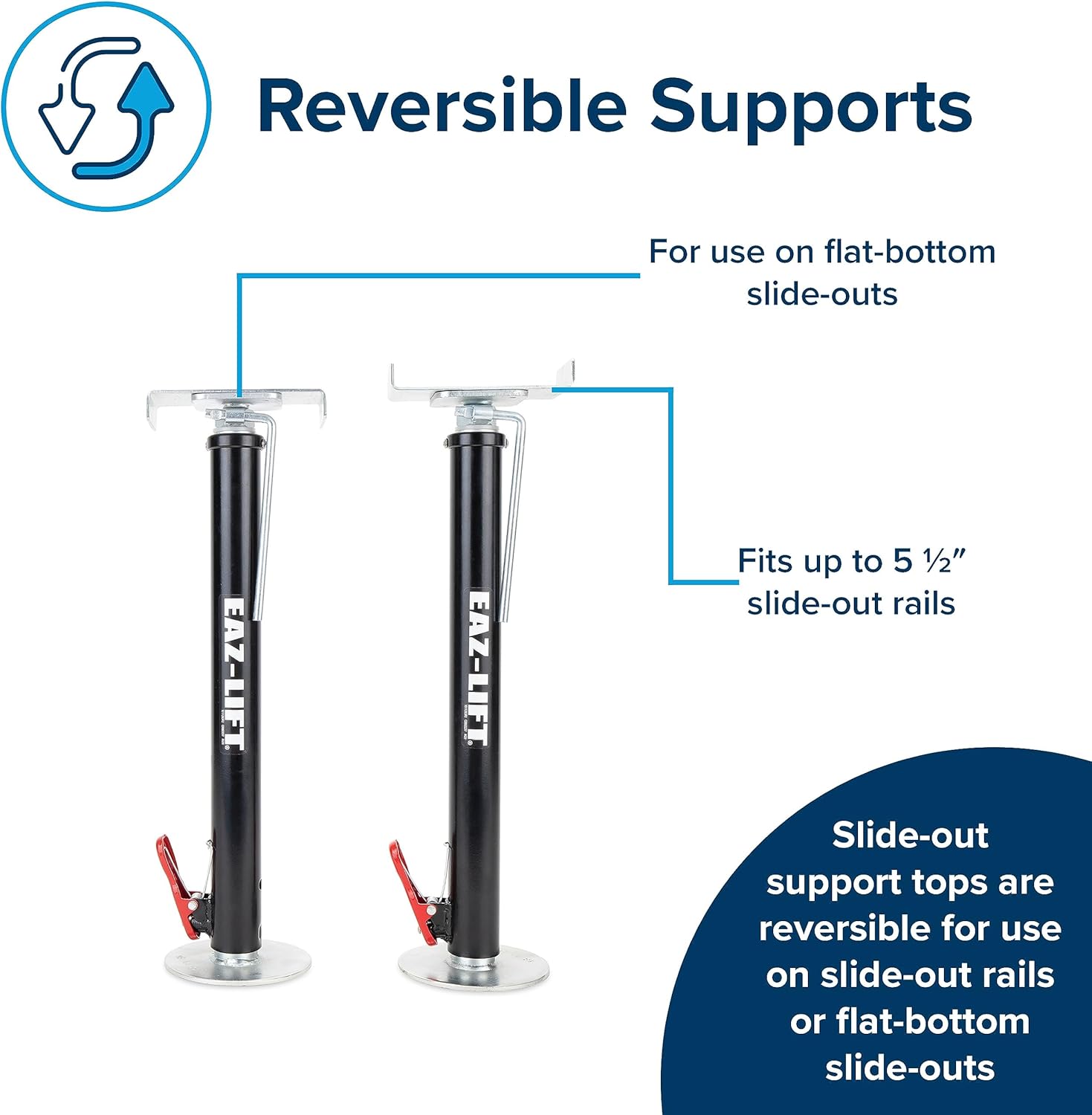 Heavy-Duty RV Slide-Out Supports, Adjustable Steel Jacks 19" to 47" – 5,000lbs Each – Set of 2-Toppalletfly