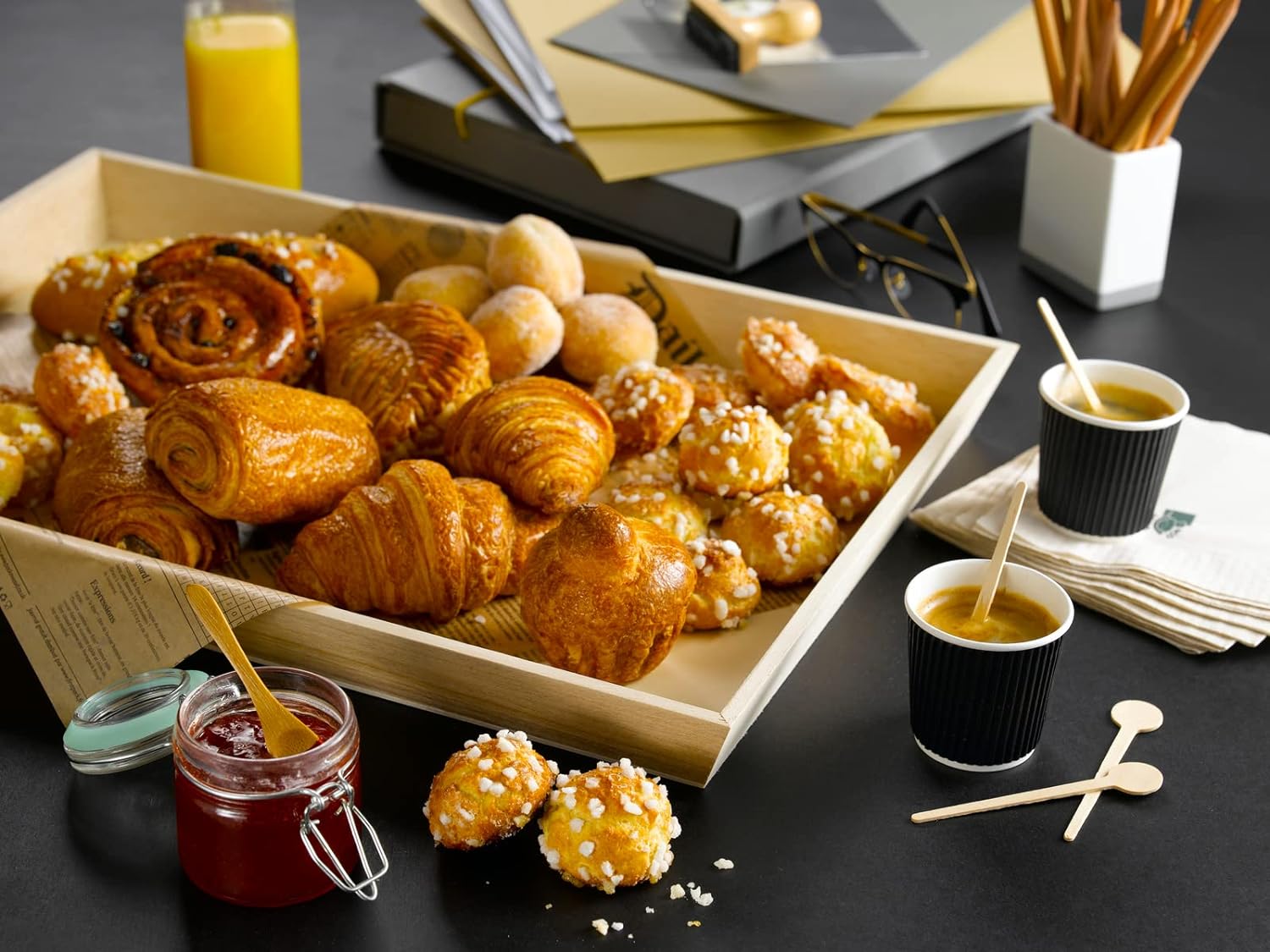 Heavy Duty Wooden Tray, Biodegradable Serving Wood Table Trays for Snacks-Toppalletfly