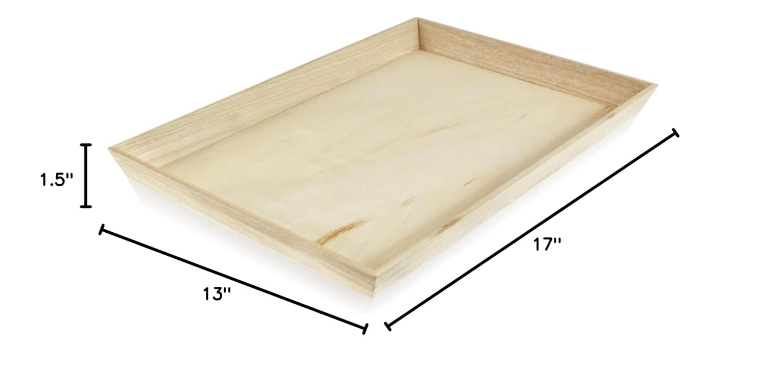 Heavy Duty Wooden Tray, Biodegradable Serving Wood Table Trays for Snacks-Toppalletfly