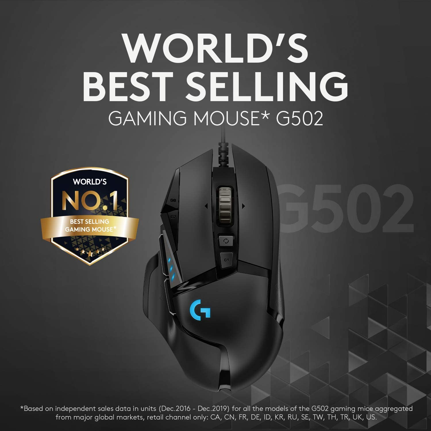 High Performance Wired Gaming Mouse, HERO 25K Sensor, 25,600 DPI, RGB, Adjustable Weights, 11 Programmable Buttons, On-Board Memory, PC / Mac-Toppalletfly
