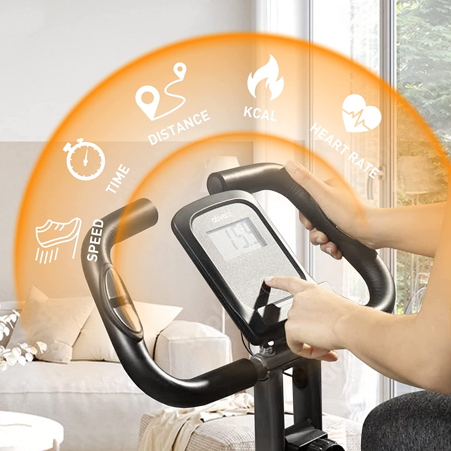 Indoor Cycling Bike Folding Magnetic Upright Exercise Bike-Toppalletfly