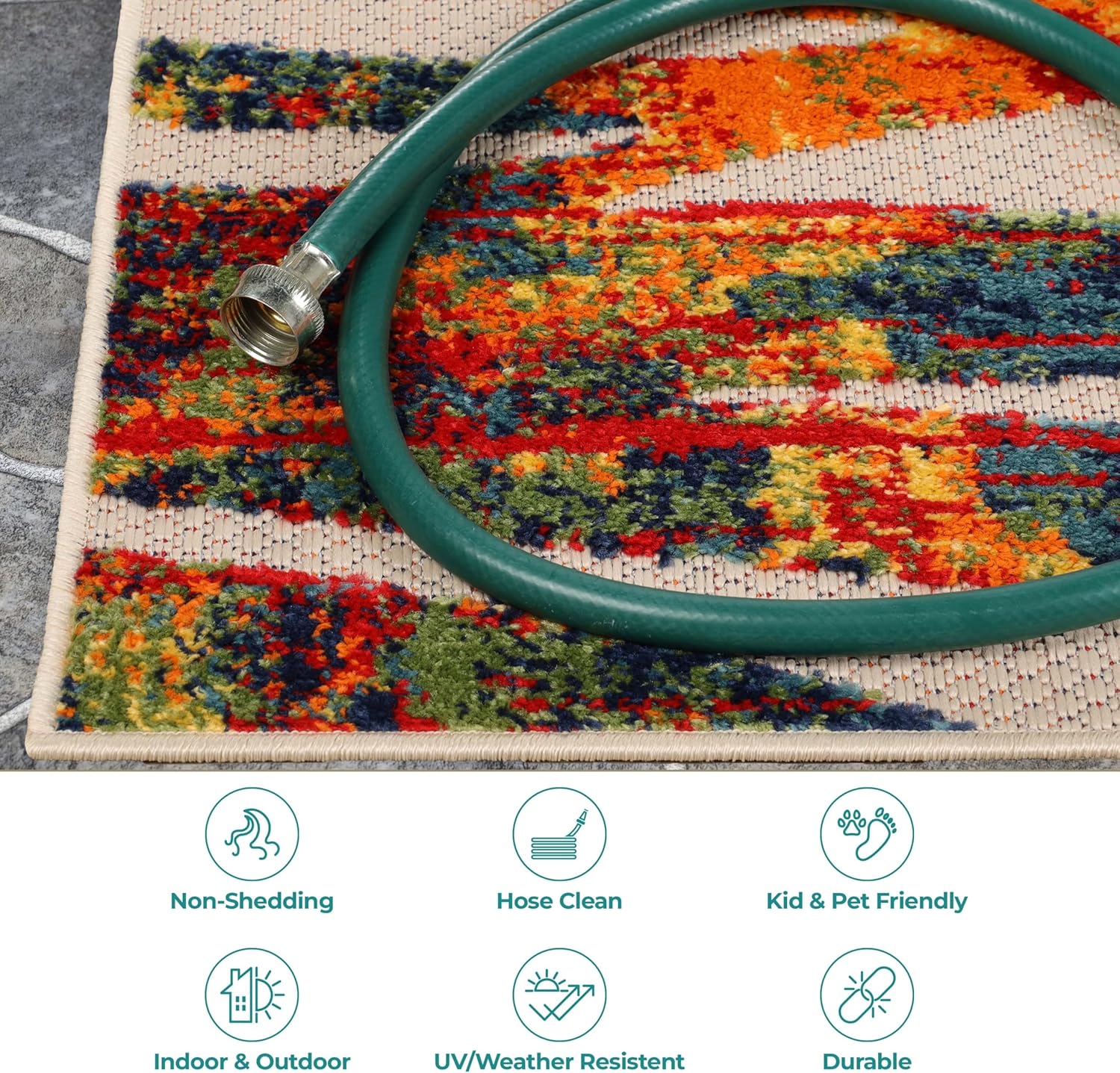 Indoor Outdoor Area Rug Size 2ft 3in x 10ft Siesta - Cream-Toppalletfly