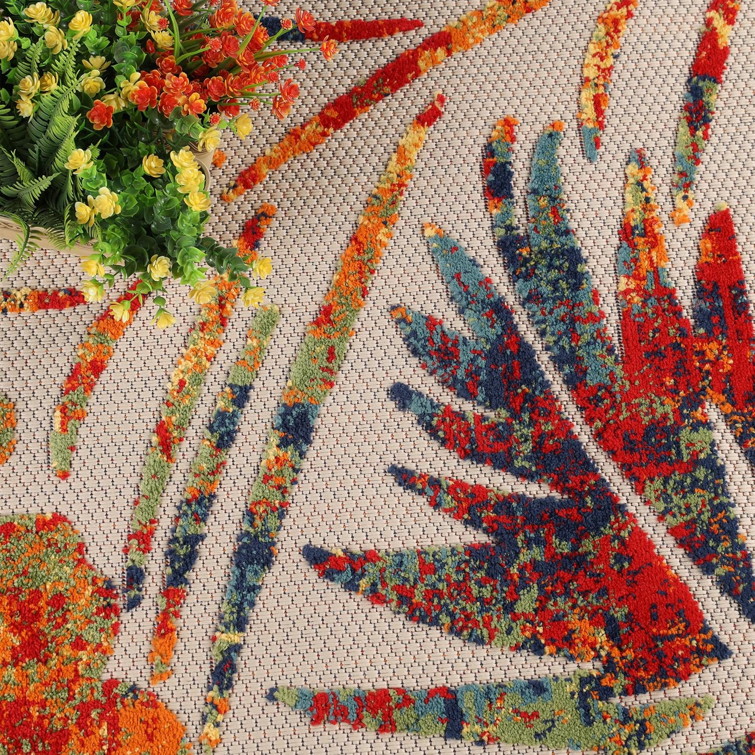 Indoor Outdoor Area Rug Size 2ft 3in x 10ft Siesta - Cream-Toppalletfly