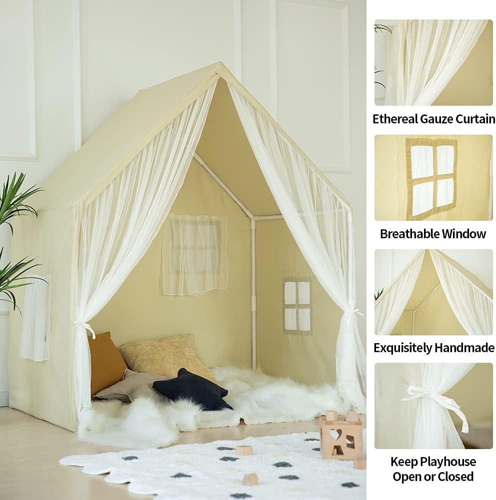 Kids Play Tent - Large Indoor Castle Playhouse for Girls and Boys-Toppalletfly