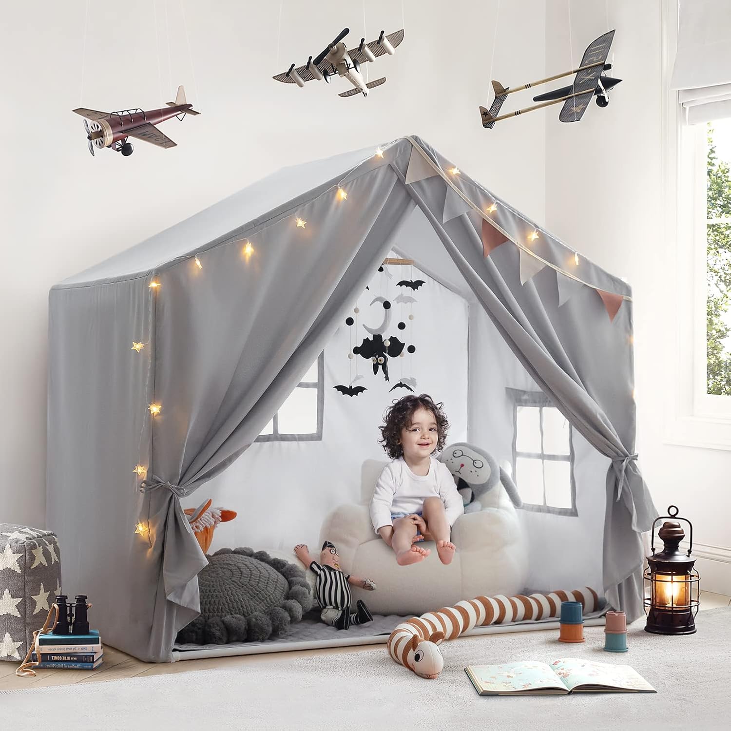 Kids Play Tent - Large Indoor Castle Playhouse for Girls and Boys-Toppalletfly