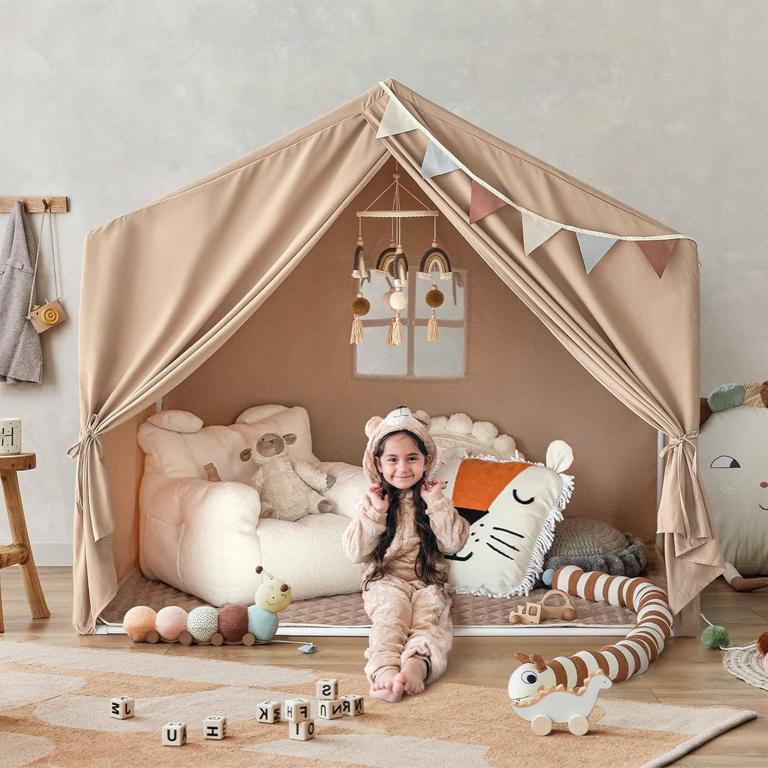Kids Play Tent - Large Indoor Castle Playhouse for Girls and Boys-Toppalletfly