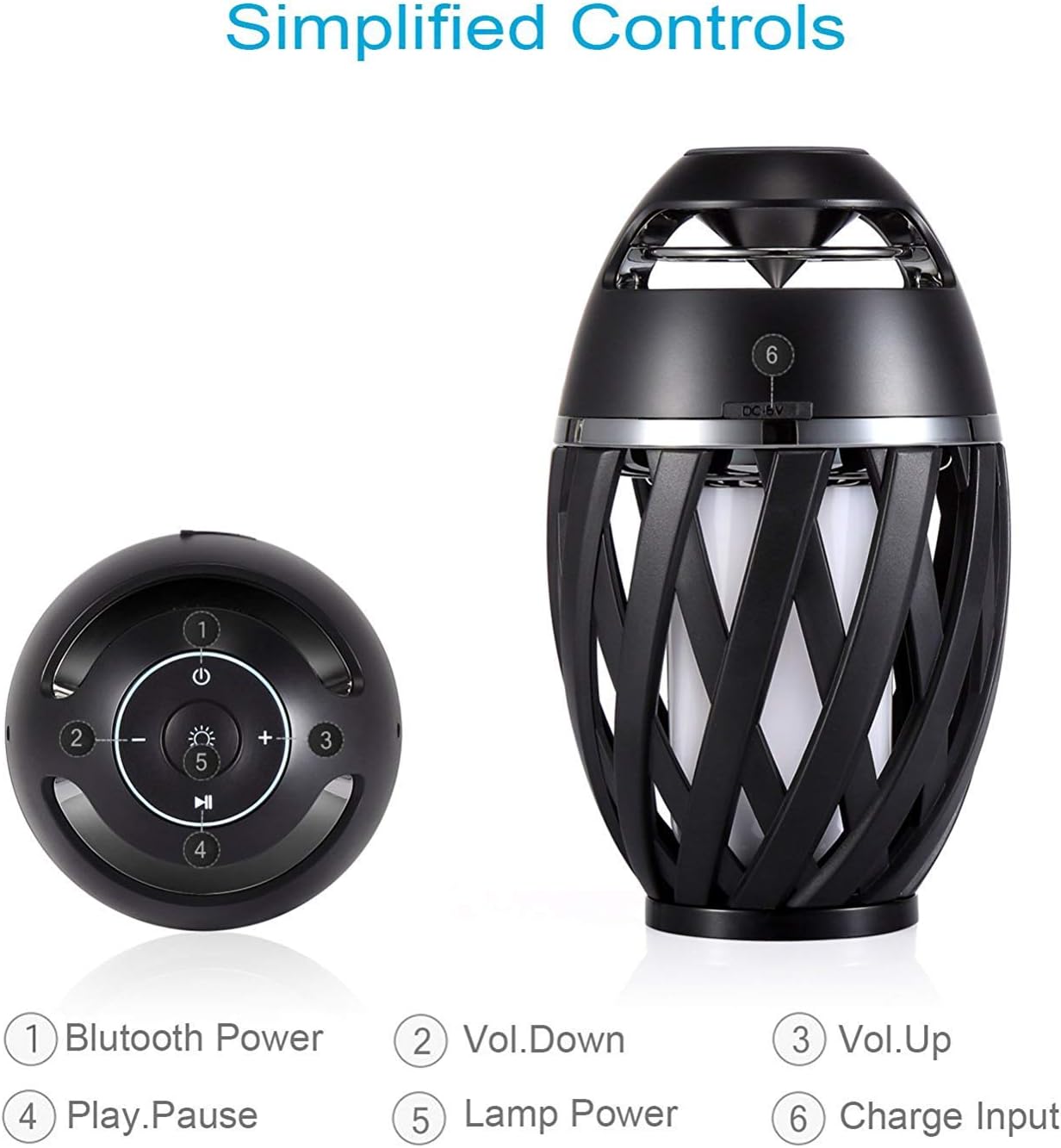 LED Flame Table Lamp with Bluetooth Speaker – Rechargeable Ambience Lantern for Patio & Home Decor, Perfect Gift for All Ages-Toppalletfly
