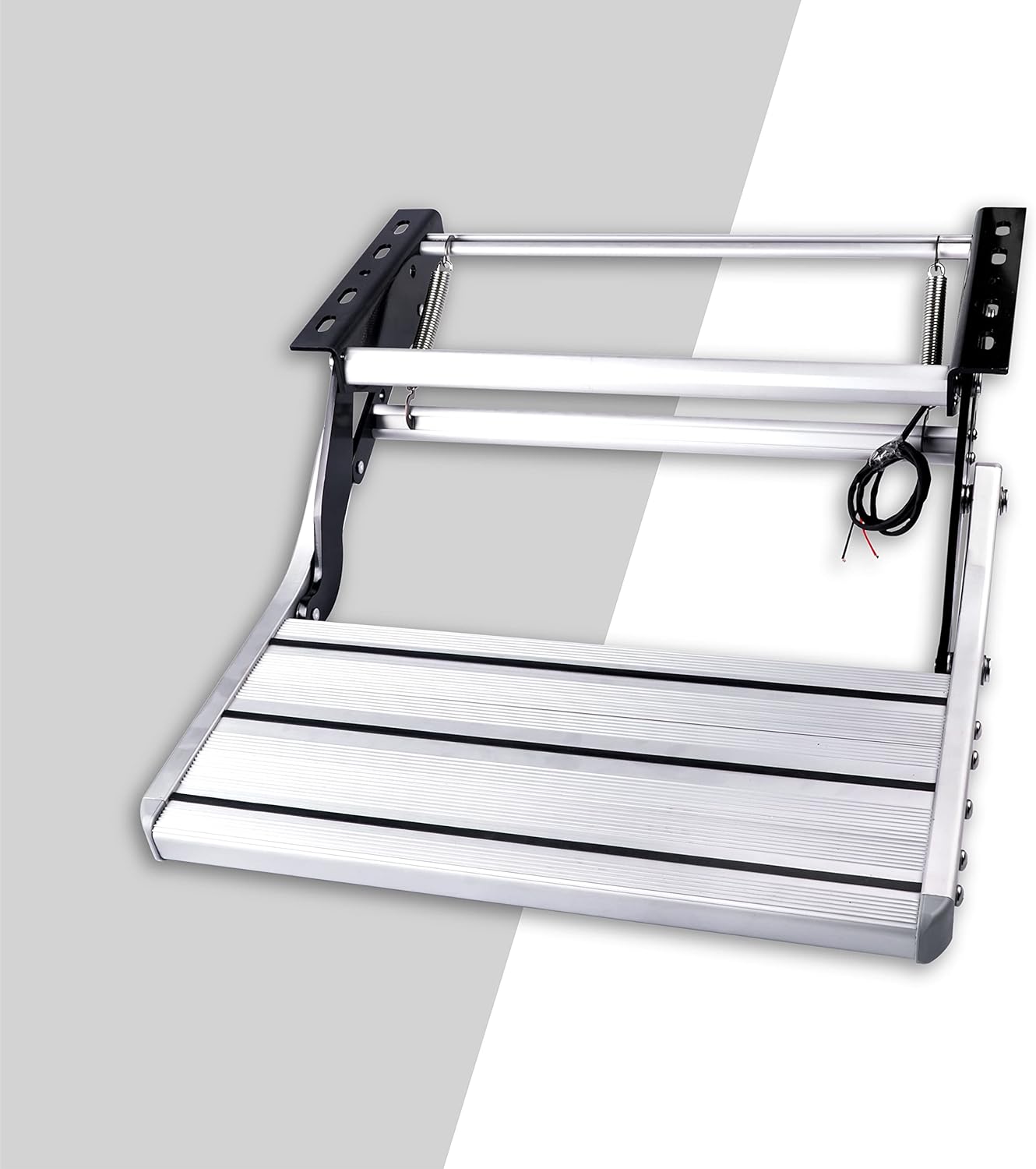 Manual Folding Aluminum Step Ladder with LED Light for RVs and Campers-Toppalletfly