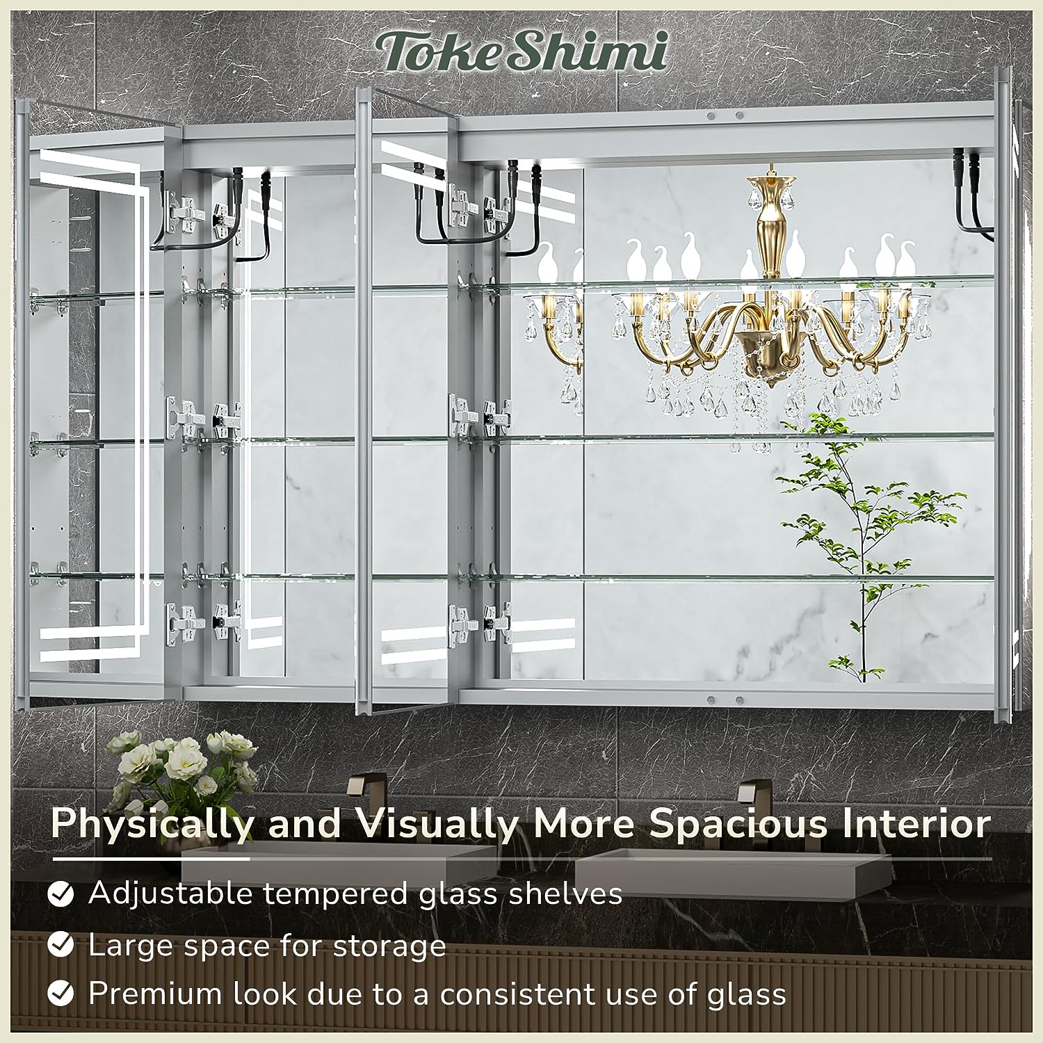 Medicine Cabinet Bathroom LED Vanity Mirror-Toppalletfly