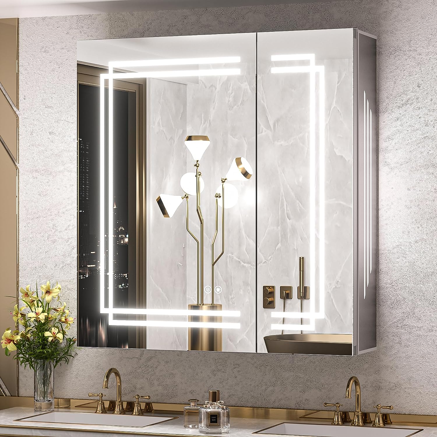 Medicine Cabinet Bathroom LED Vanity Mirror-Toppalletfly