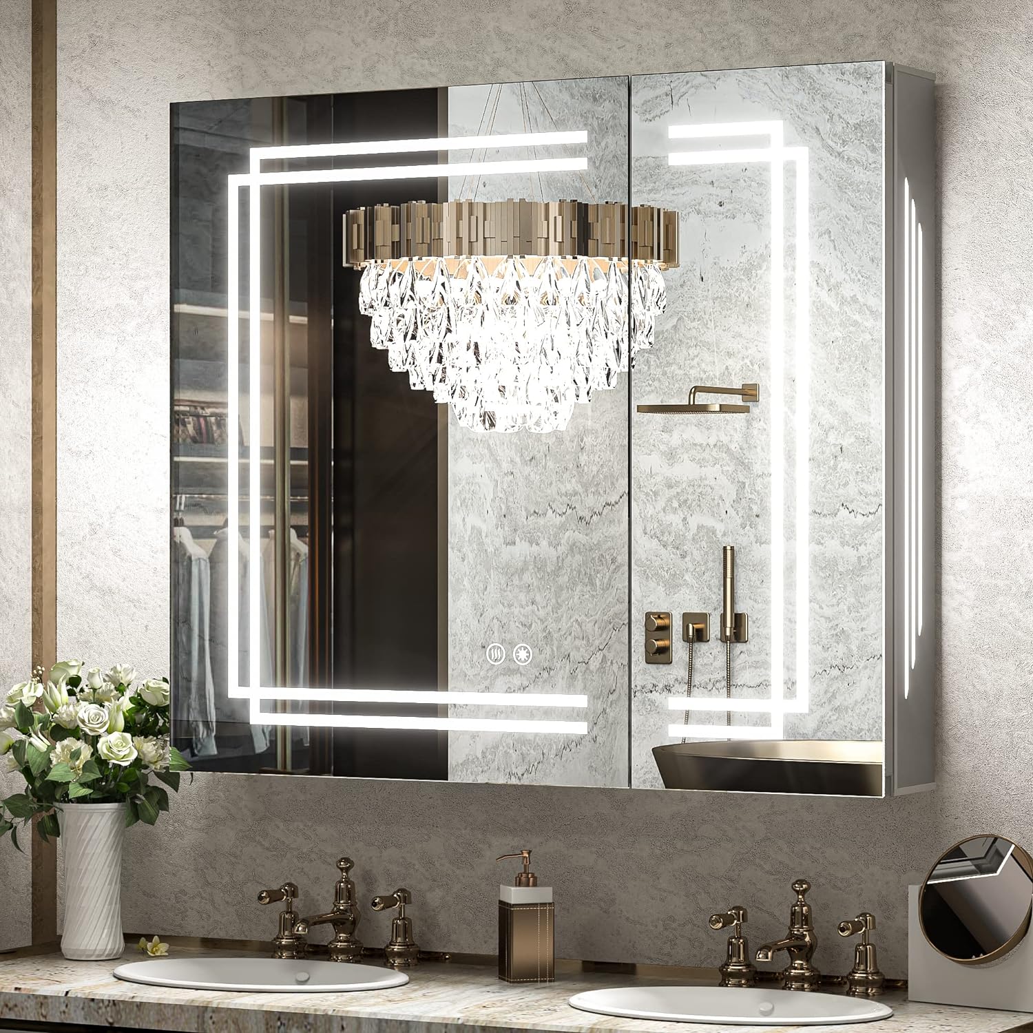 Medicine Cabinet Bathroom LED Vanity Mirror-Toppalletfly