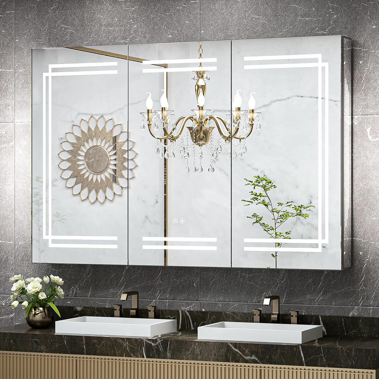 Medicine Cabinet Bathroom LED Vanity Mirror-Toppalletfly