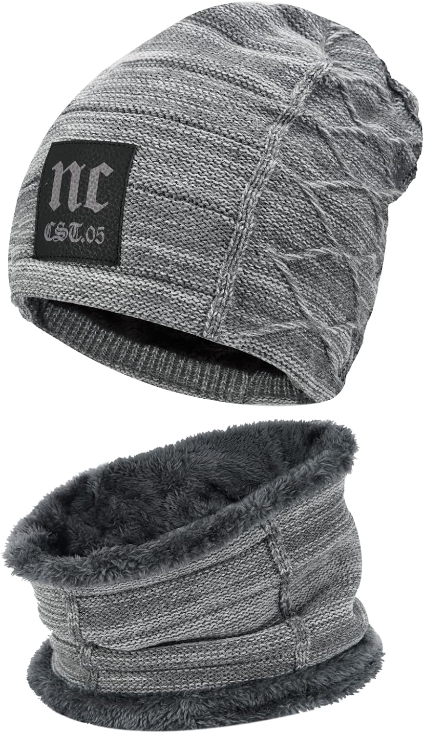 Mens Womens Winter Beanie Hat Scarf Set 2 Sets-Toppalletfly