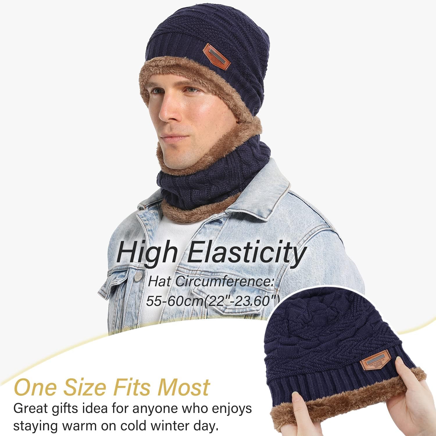 Mens Womens Winter Beanie Hat Scarf Set 2 Sets-Toppalletfly