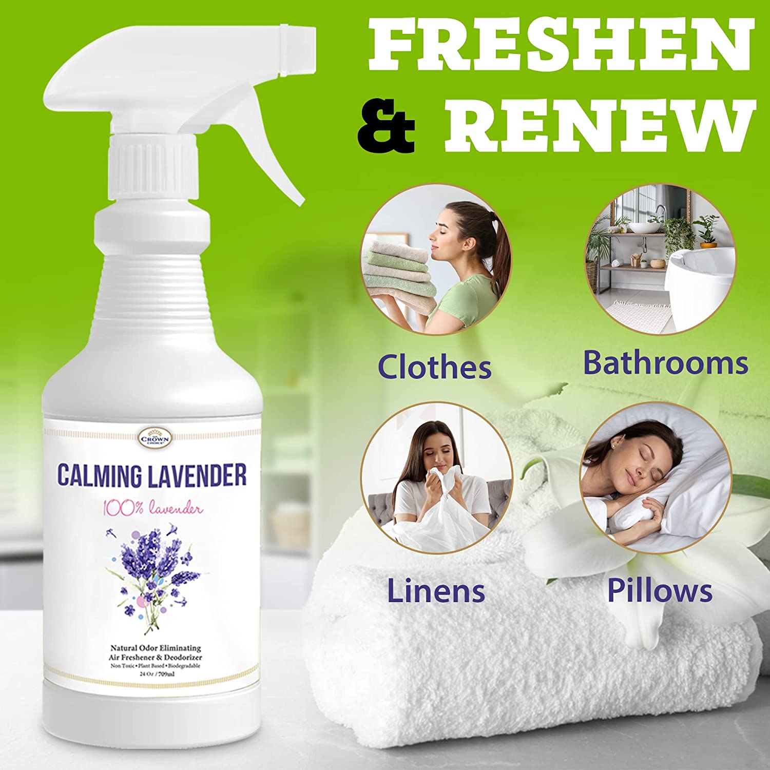 Natural 4oz Air Fresheners for Home, Home Air Freshener Spray, Strong Essential Oil for Bathrooms, USA Made-Toppalletfly