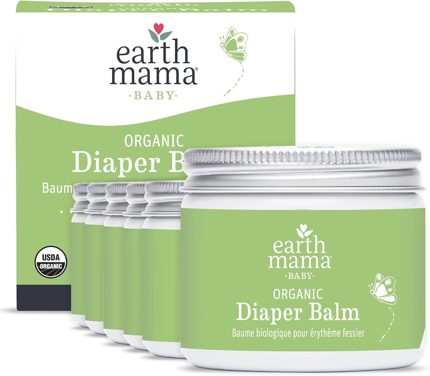 Organic Diaper Balm Cream for Baby, EWG Verified, Petroleum & Artificial Fragrance-Free with Calendula for Sensitive Skin-Toppalletfly