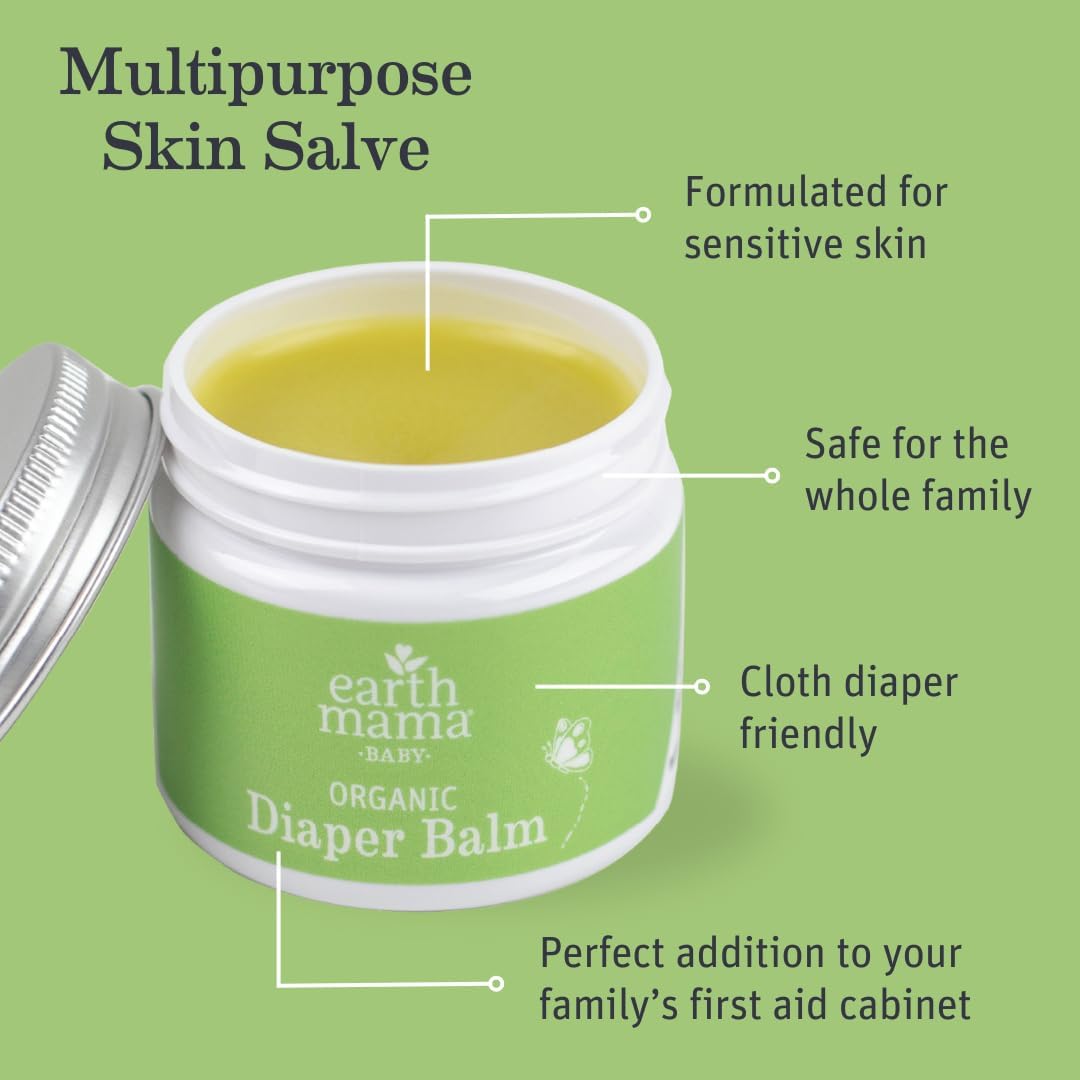 Organic Diaper Balm Cream for Baby, EWG Verified, Petroleum & Artificial Fragrance-Free with Calendula for Sensitive Skin-Toppalletfly