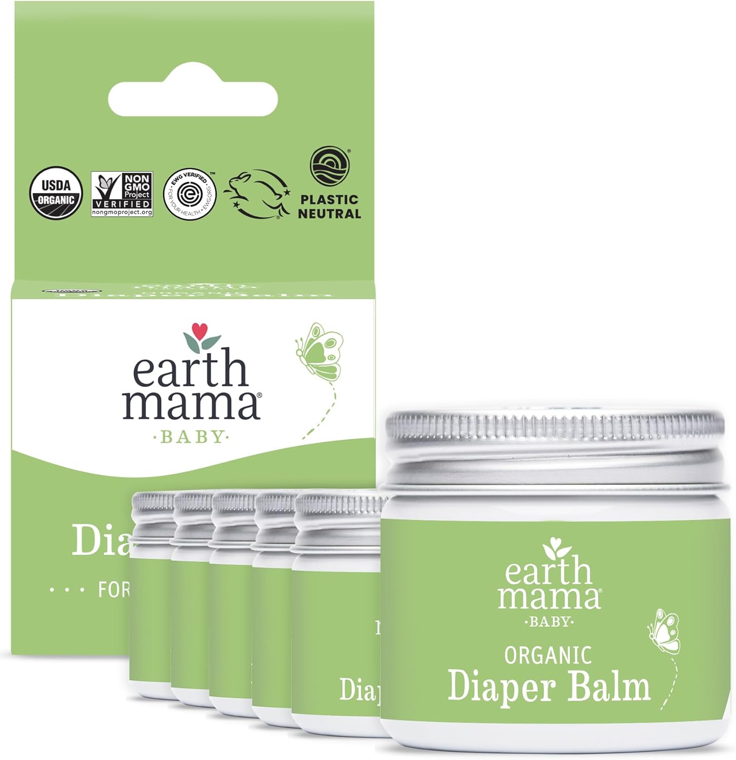 Organic Diaper Balm Cream for Baby, EWG Verified, Petroleum & Artificial Fragrance-Free with Calendula for Sensitive Skin-Toppalletfly