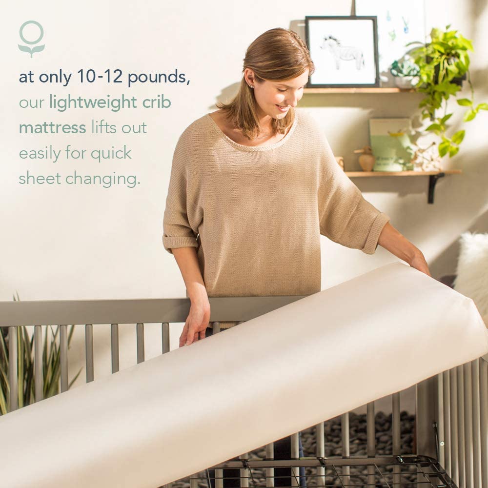 Organic Lightweight Crib Mattress, 2-Stage Natural Mattress for Baby and Toddler Bed, Non-Toxic, 52 x 28 Inches-Toppalletfly