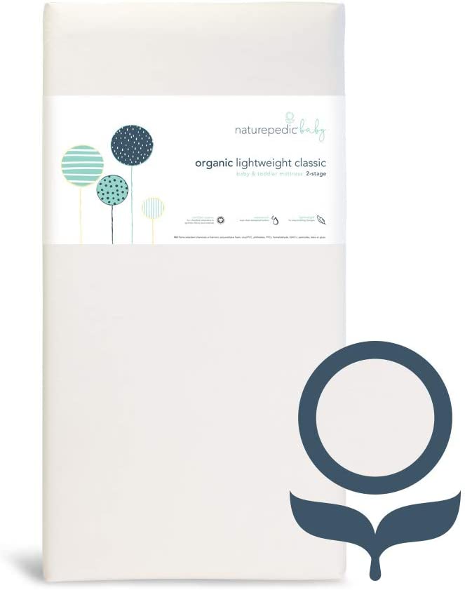 Organic Lightweight Crib Mattress, 2-Stage Natural Mattress for Baby and Toddler Bed, Non-Toxic, 52 x 28 Inches-Toppalletfly