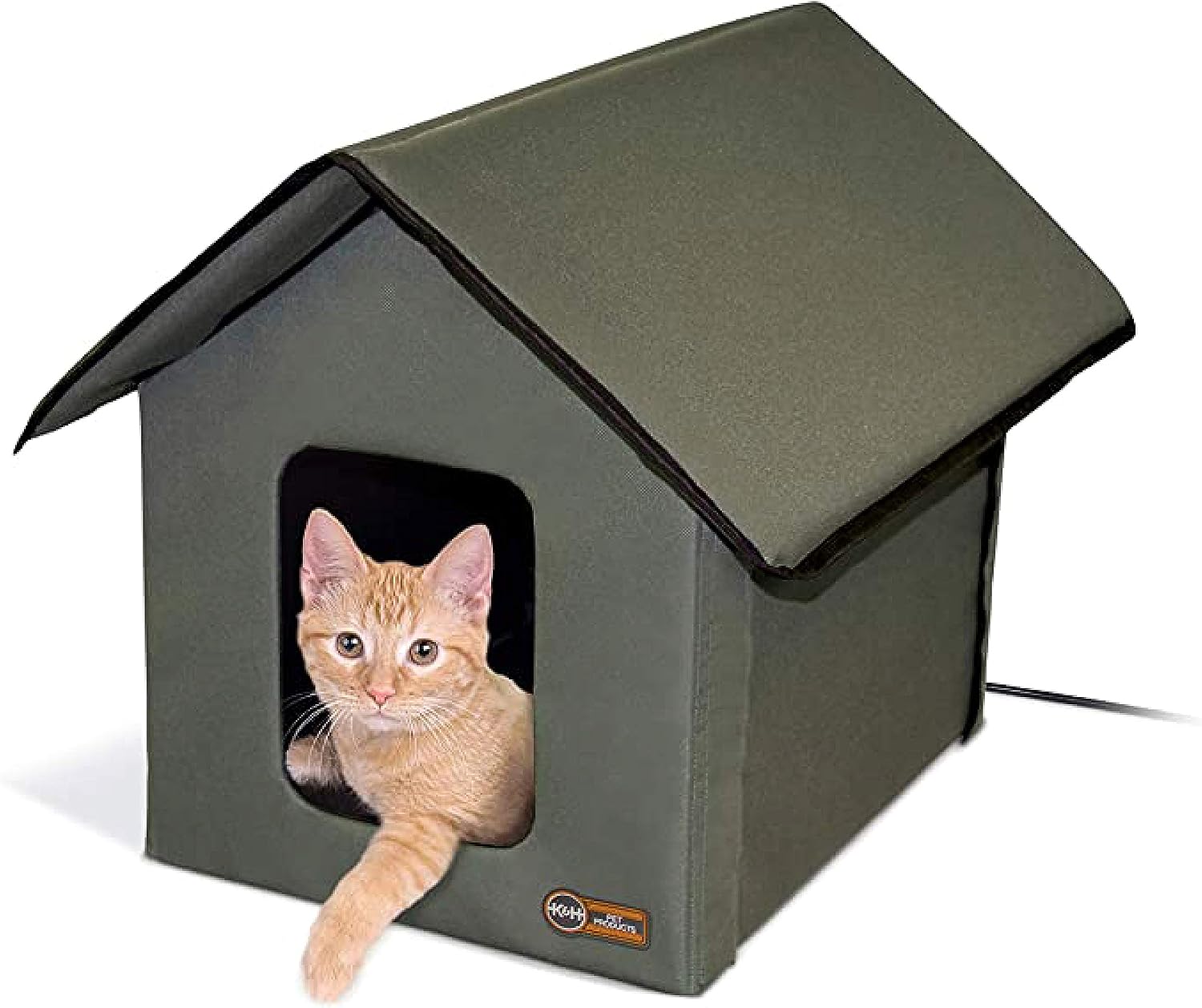 Outdoor Heated Kitty House, Insulated Shelter with Heated Pad for Winter-Toppalletfly