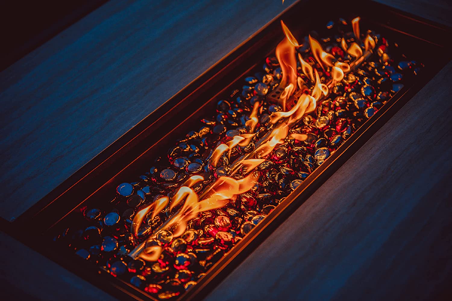 Patio Sofa Sets 5 Pcs with Fire Pit Table, PE Rattan Wicker Patio Furniture Sectional Sofa with Thick Cushions for Yard Garden Porch-Toppalletfly