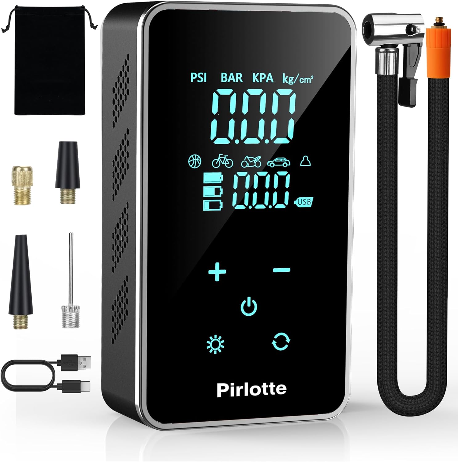 Portable 18000mAh Air Compressor – 150 PSI Tire Pump with Touch Screen for Car, Bike, and More-Toppalletfly