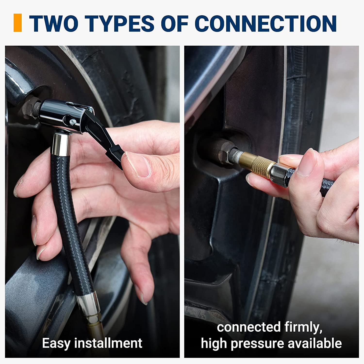 Portable Air Pump for Car Tires 12V DC Auto Tire Pump with Digital Pressure Gauge, 100PSI with Emergency LED Light-Toppalletfly