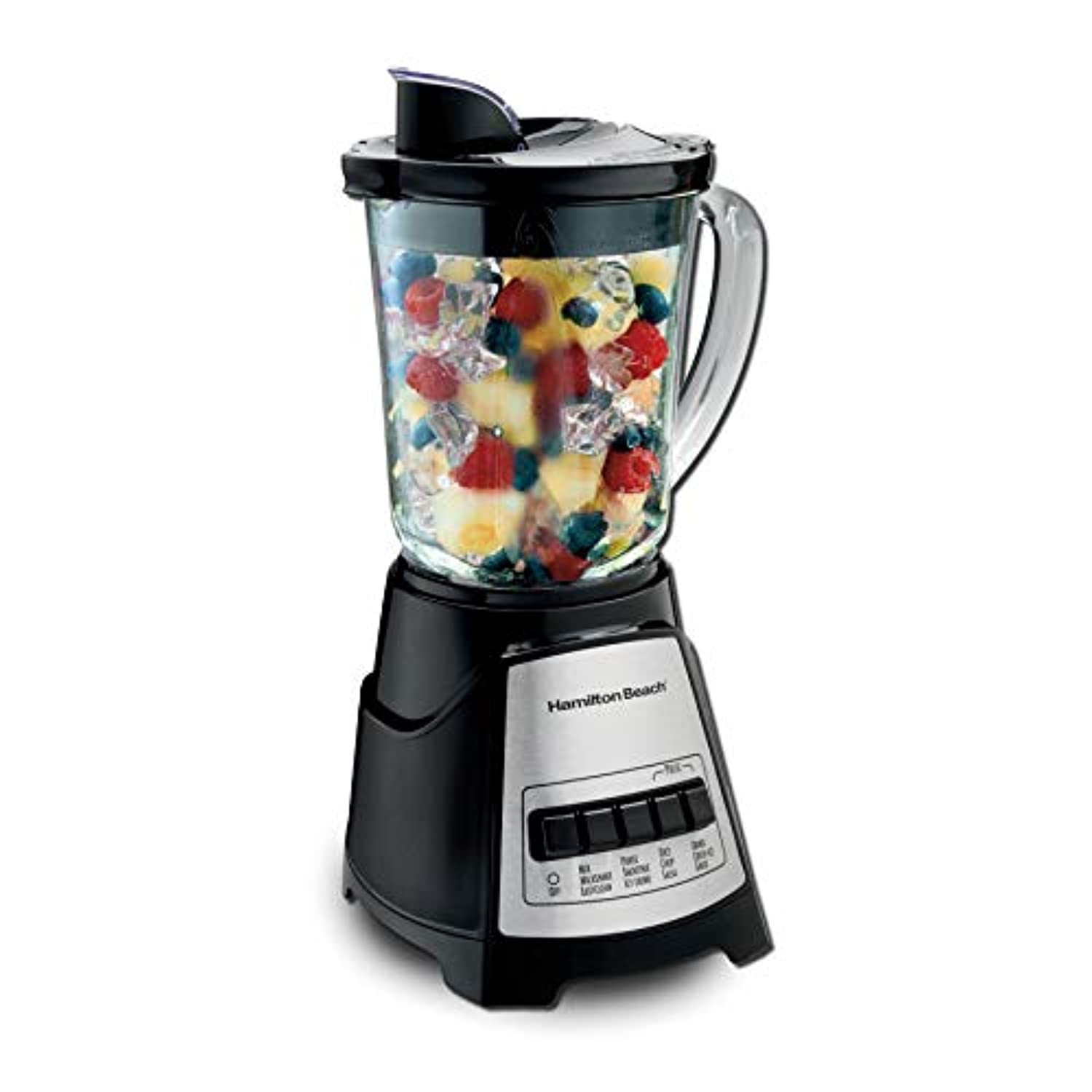 Power Elite Blender with 12 Functions for Puree, Ice Crush, Shakes and Smoothies and 40oz BPA Free Glass Jar, Black and Stainless Steel-Toppalletfly