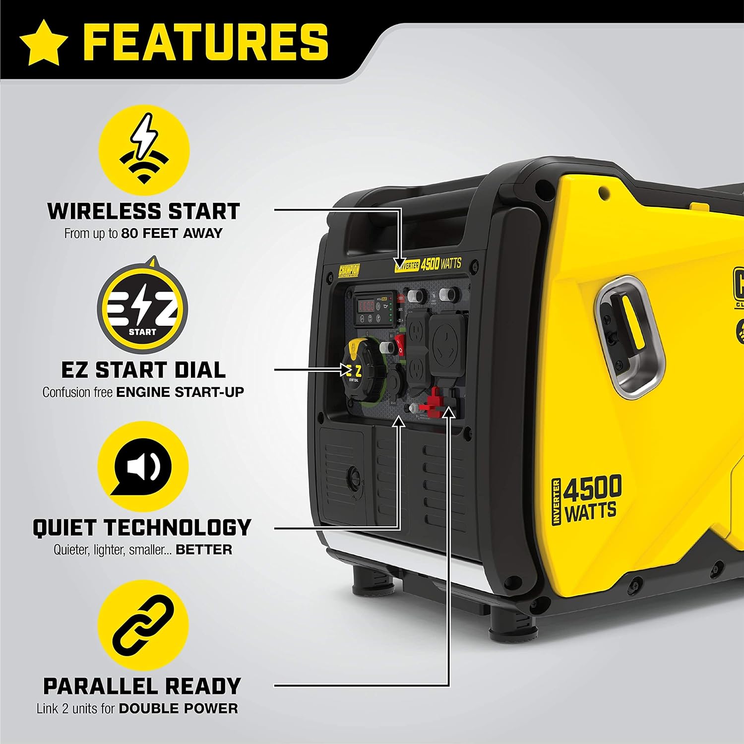 Power Equipment Wireless Remote Start Inverter Generator with Quiet Technology and CO Shield-Toppalletfly