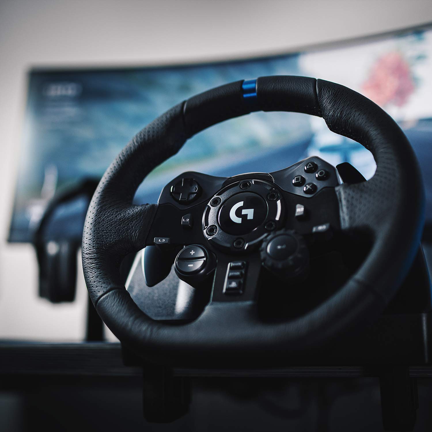 Racing Wheel and Pedals for PS 5, PS4 and PC featuring TRUEFORCE up to 1000 Hz Force Feedback, Responsive Pedal, Dual Clutch Launch Control, and Genuine Leather Wheel Cover-Toppalletfly