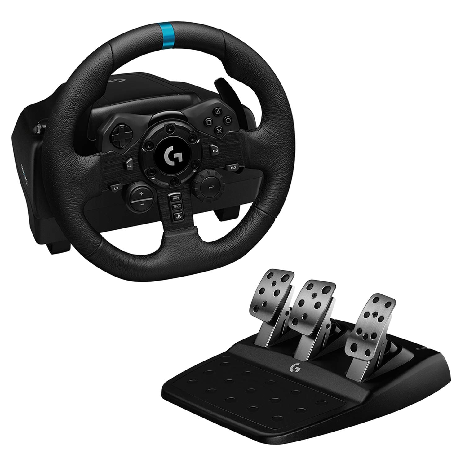 Racing Wheel and Pedals for PS 5, PS4 and PC featuring TRUEFORCE up to 1000 Hz Force Feedback, Responsive Pedal, Dual Clutch Launch Control, and Genuine Leather Wheel Cover-Toppalletfly