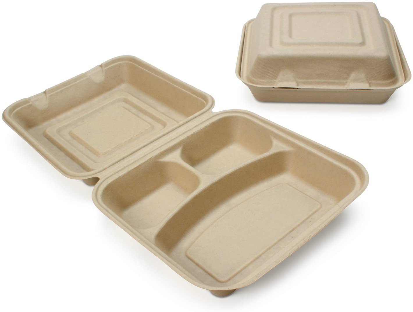 Renewable Plant Fiber Clam Shell Containers-Toppalletfly
