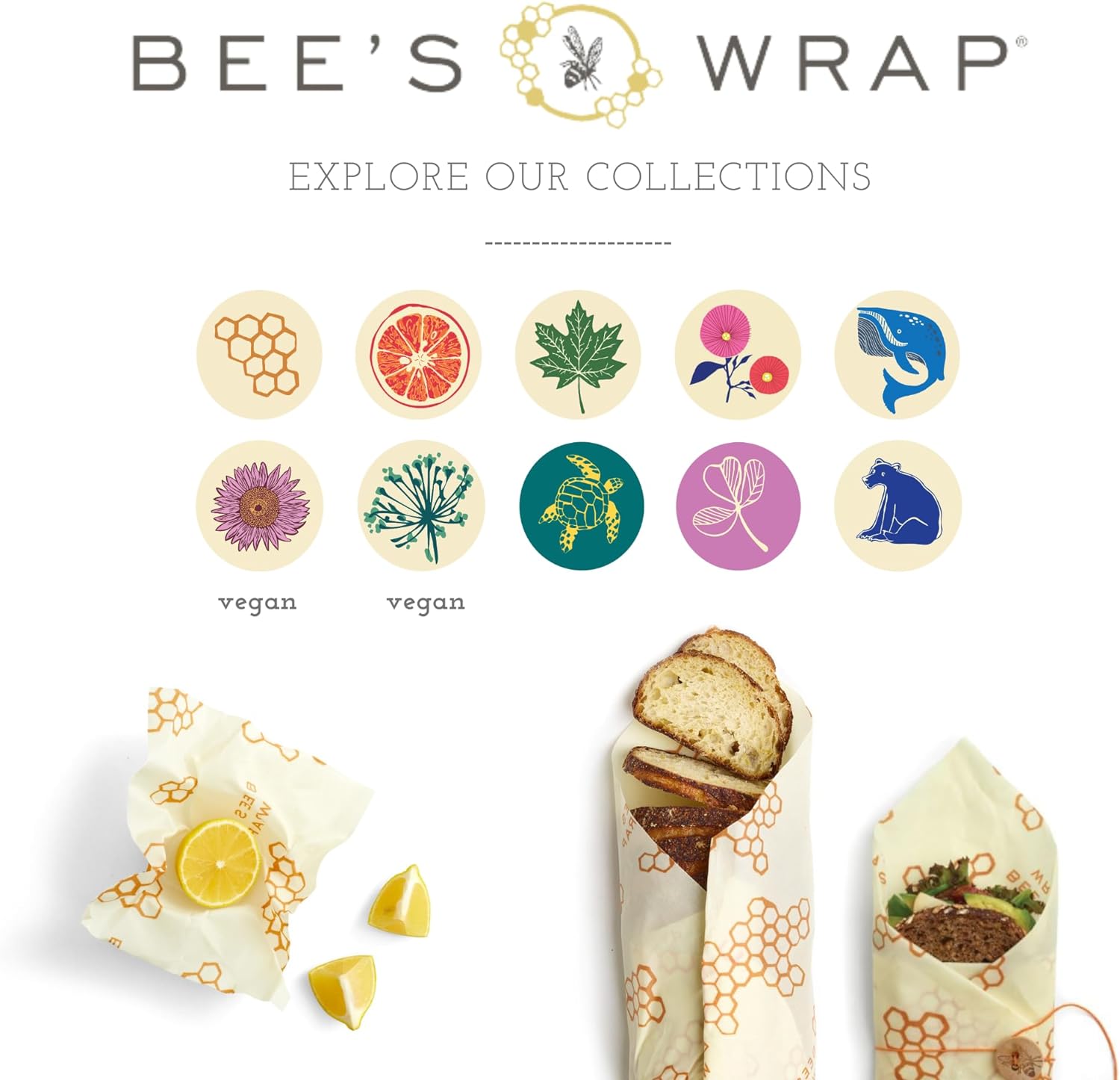 Reusable Beeswax Food Wraps Made in the USA, Eco Friendly Sustainable Organic, Assorted 3 Pack (S, M, L)-Toppalletfly