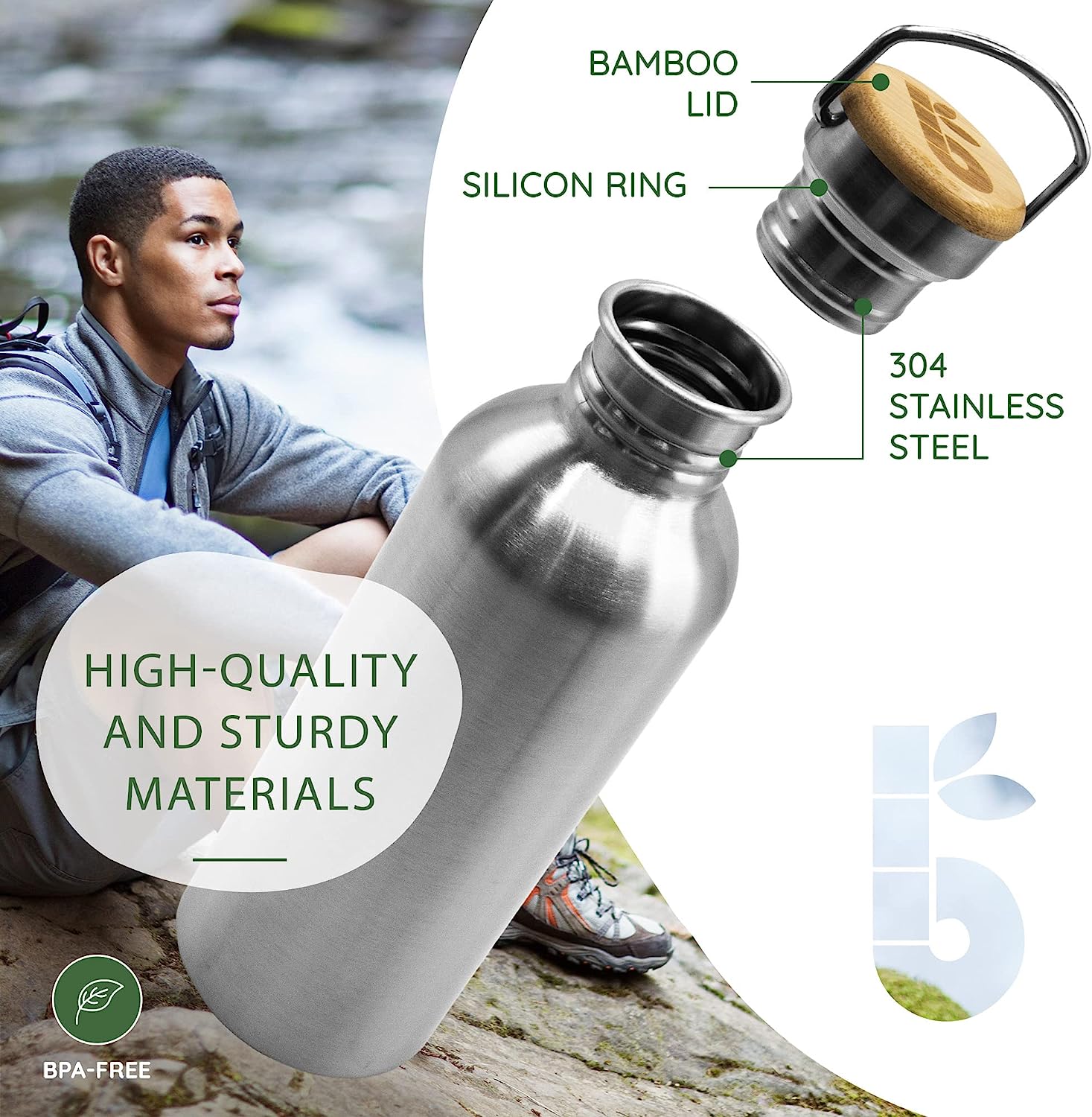 Reusable Water Bottle, Stainless Steel Non-insulated Single Wall Drinking Bottles-Toppalletfly