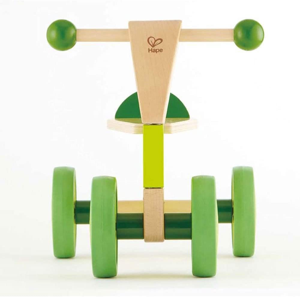 Ride On Wood Bike, Four Wheeled Wooden Push Balance Bike Toy for Toddlers-Toppalletfly
