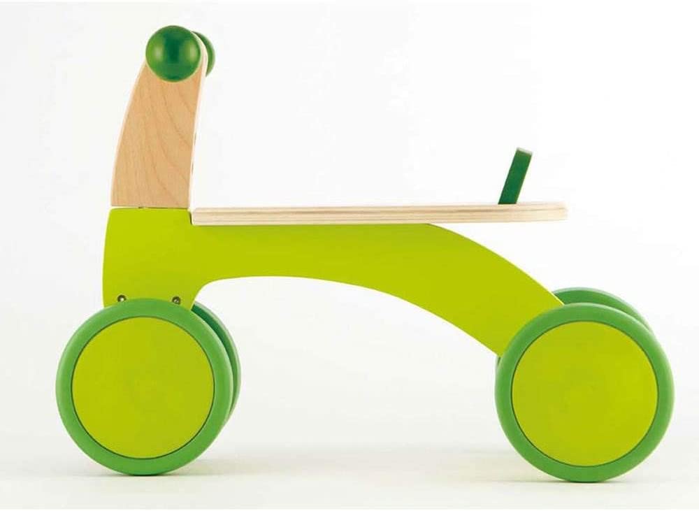 Ride On Wood Bike, Four Wheeled Wooden Push Balance Bike Toy for Toddlers-Toppalletfly
